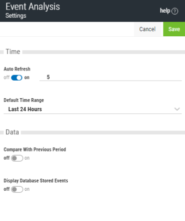 An image showing the Event Analysis Settings button